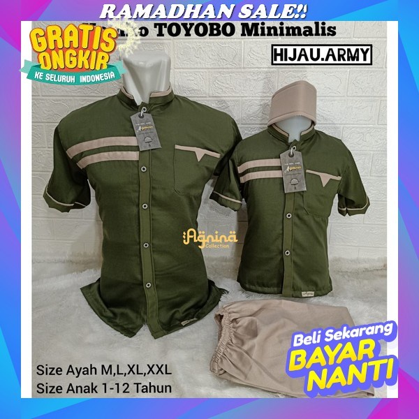Baju Koko Copel Ayah Dan Anak Laki2 Kobata - Baju Koko Couple Bapak Dan Anak - Baju Muslim Ayah - Ba