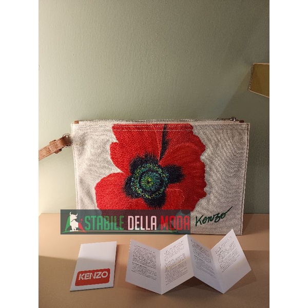 Kenzo Large KNZ Poppy Clutch White Original