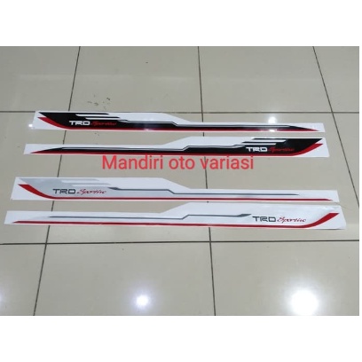 stiker body mobil toyota calya tulisan trd sportivo