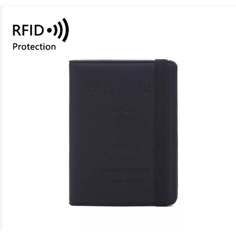 Dompet Paspor Kulit Passport Travel Wallet RFID Protection 1643 import