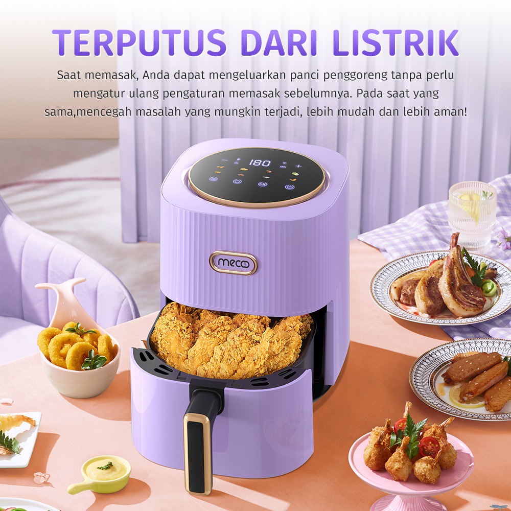 MECOO AIR FRYER Digital Manual Nx02 jx Nx02 dz Nx01 jx Pro Nx01 jx Nx 07 DZ Pro 4.5 L/5.5 L Hemat Listrik &amp; Anti Jeglek Mesin Penggorengan Tanpa Minyak