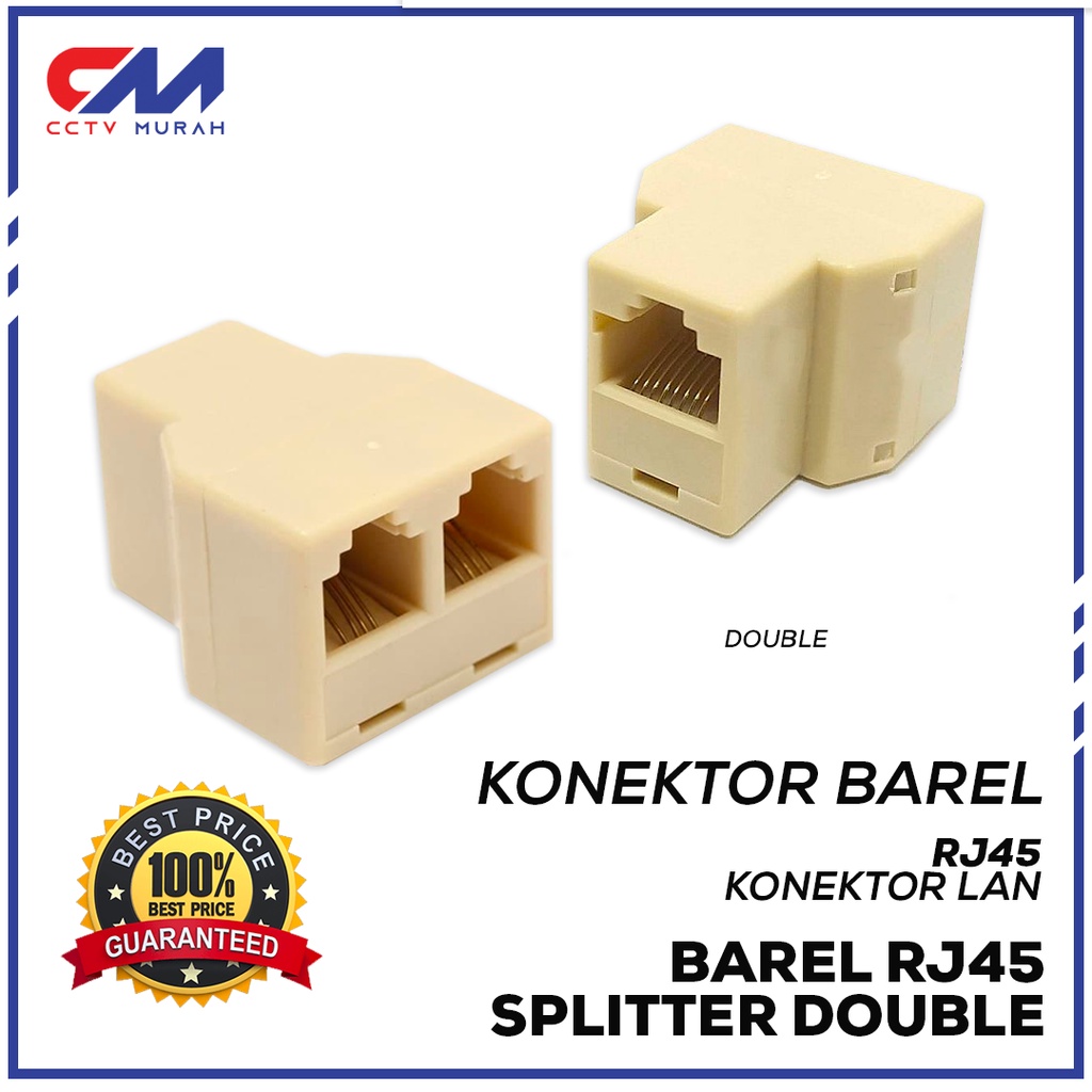 Connector Barel RJ45 Double Splitter || Type BR-RJ5 || Barrel UTP Konektor Kabel Lan Cat5e