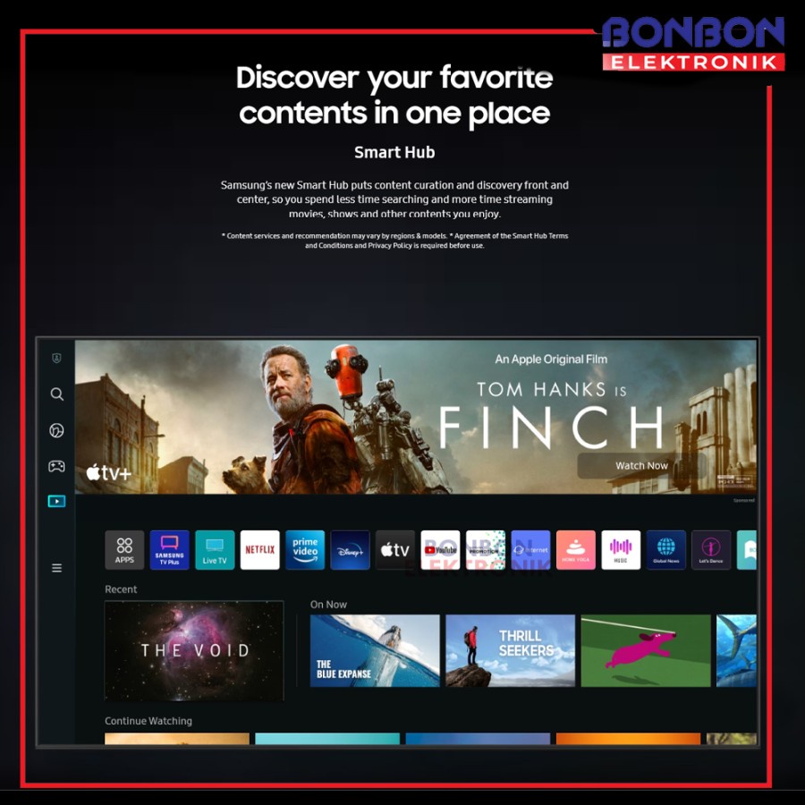 SAMSUNG LED SMART TV 85 inch 85BU8100 / UA85BU8100KXXD 4K UHD