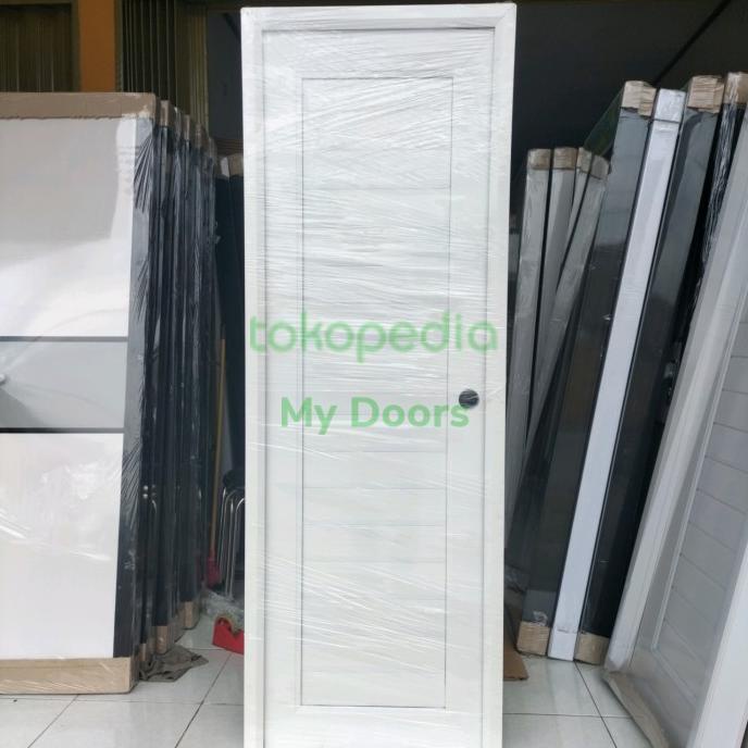 Pintu Kamar Mandi Upvc Bahan Tebal Rangka Besi 70X195 Kunci Bulat Emeraldmartt