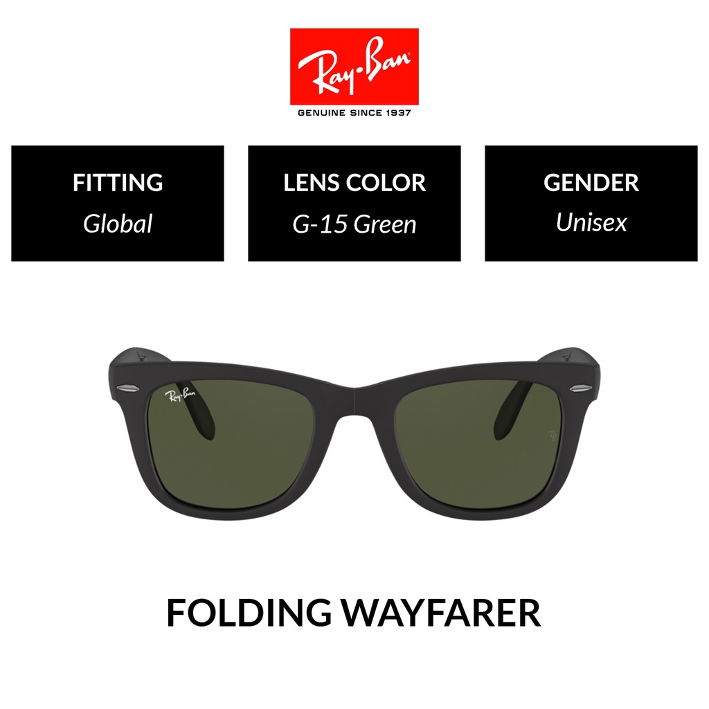 RAY-BAN Folding Wayfarer  | RB4105 601S | Global Fitting | Sunglasses | 50mm