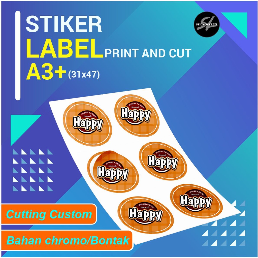 

CETAK LABEL A3+ FREE CUTTING UKURAN A3+ II STIKER CROMO II STIKER TOPLES LEBARAN