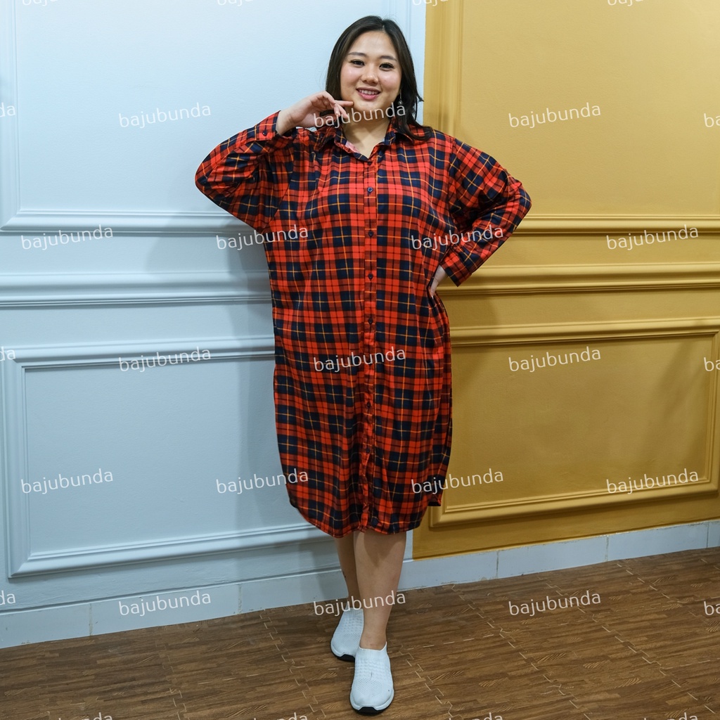 LD 130 Tunik Jumbo Big Size Kemeja Oversize Wanita LONGCO BAJUBUNDA