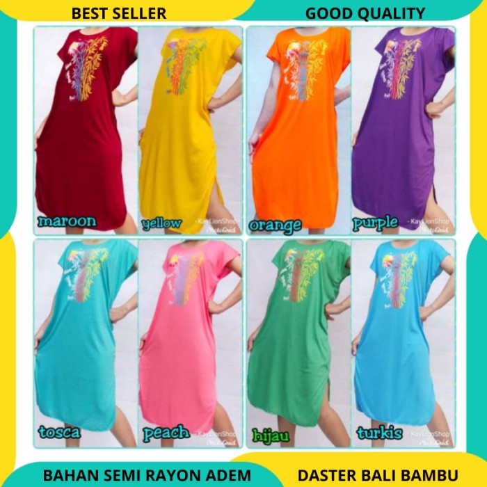 daster jumbo OBRAL Daster Bambu Bali Kaos Long Dress Jumbo Daster Wanita Adem Biru L C7L6 daster ara