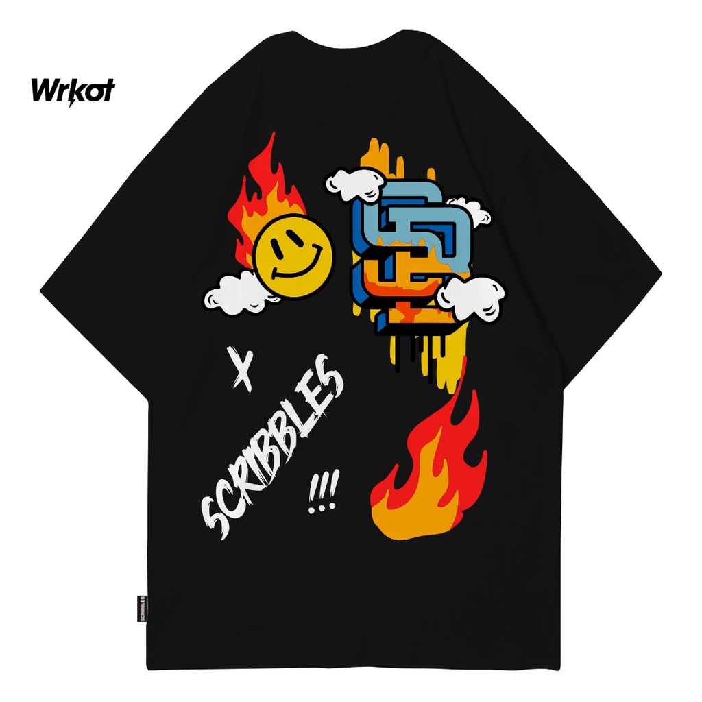 Workout Stretwear x Scribbles Kaos Oversize Original Workout Basic Flava