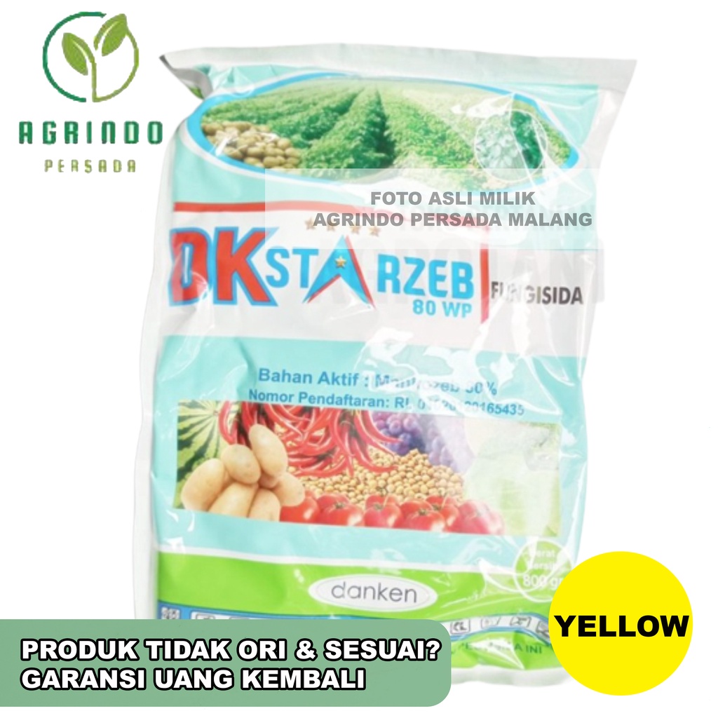 Fungisida DK Starzeb 80WP 800gram | DKStarzeb 800 gram Danken | Mankozeb Kuning