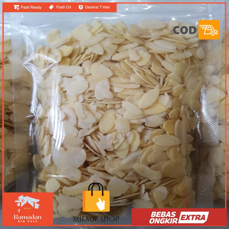 

250 Gram Almond Sliced Kacang Almon Mentah Slice Iris tipis Kecil Baru