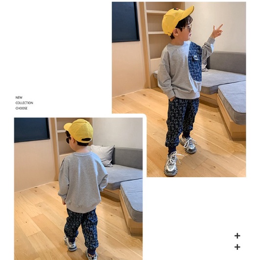 Setelan anak laki laki import setelan sweater anak cowok impor sweater lengan panjang sweatpants anak laki laki fashion-NOTE