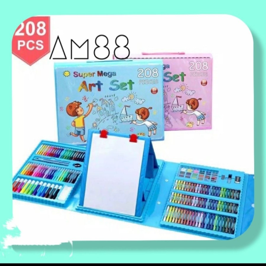 

Alat set Menggambar Melukis Anak-anak 208pc - Biru