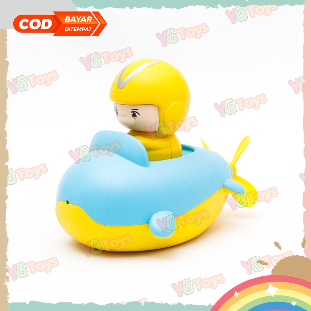 YGtoys Mainan Mandi Anak Kapal Bergerak dan Menembak Dapat Menyemprot Semprot Air Wind Up Toys