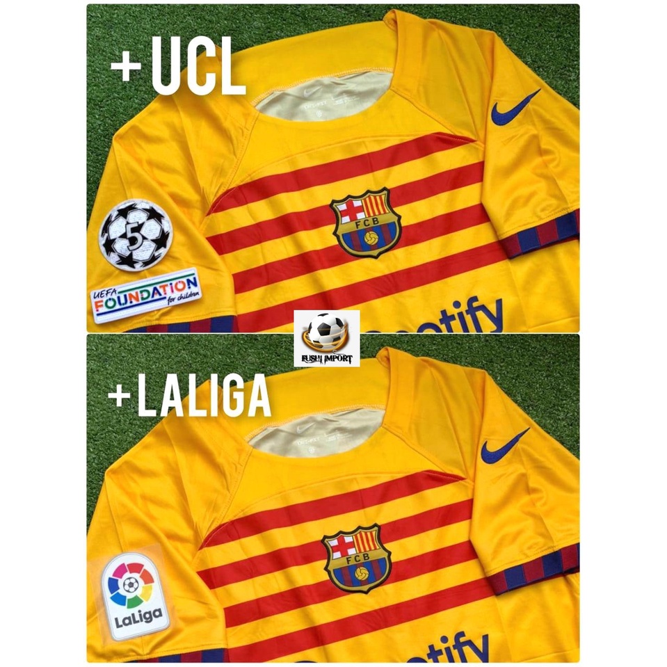 Jersey Baju Bola Barca 4th Fourth Full Patch 2022 2023 Grade Ori