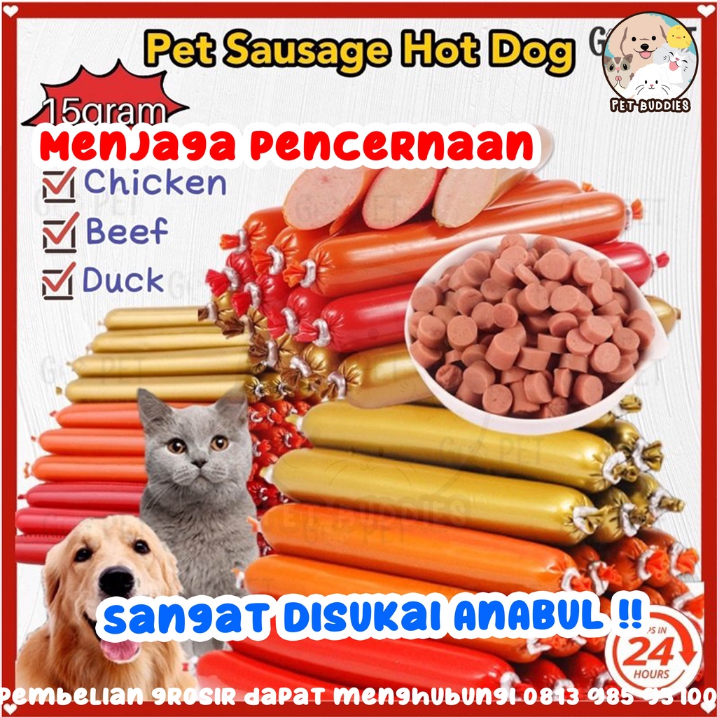 [FREE BONUS] Sosis JUMBO 50g Snack Makanan Kucing/Anjing Premium Treats Gnawing