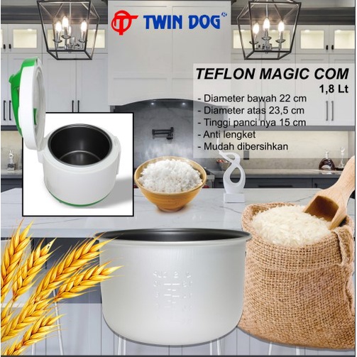 Rizkyonline88 Teflon magic com rice cooker 1,2 dan 1,8 liter