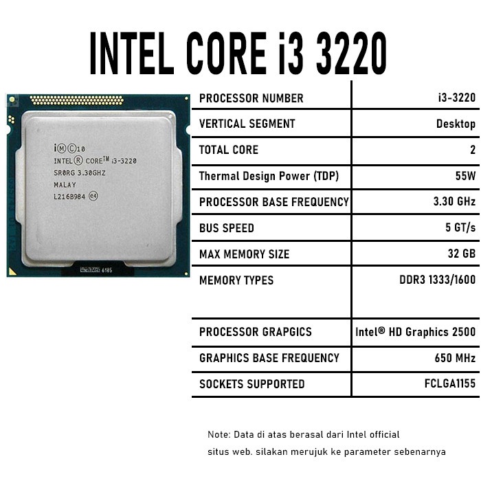 processor intel core i3 3220/3240 lga 1155