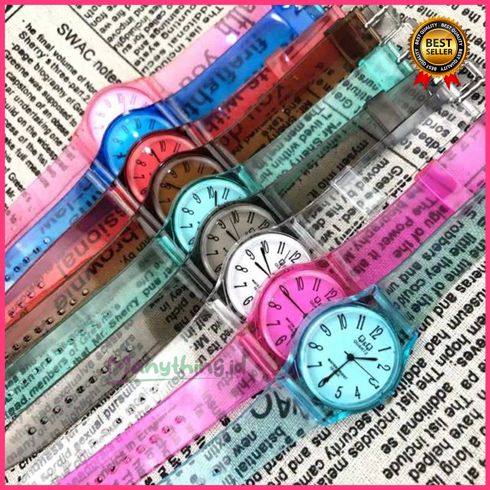 Jam Tangan Jelly Angka Rubber Transparant bening Karet Unisex TERMURAH