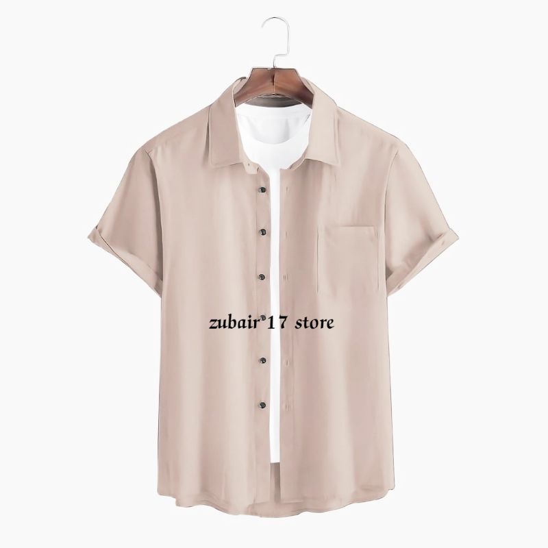 Kemeja Pendek Pria Besic Slimfit Size Normal M- L -XL -XXL -XXXL