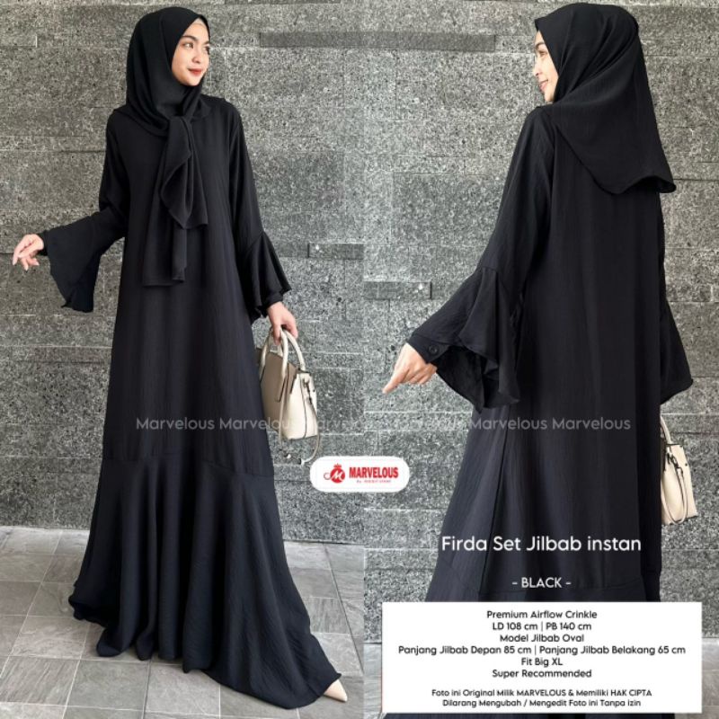 FIRDA SET jilbab instan ORI MARVELOUS | Premium Airflow Crinkle