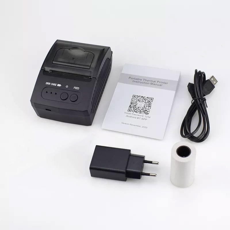 Mini Portable Bluetooth Thermal Receipt Printer - ZJ-5811 - Black