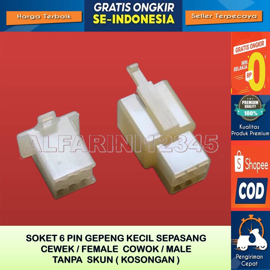 Soket 6 pin kecil / soket motor / konektor / kabel motor / socket 6 pin / soket konektor 6 pin - Sok