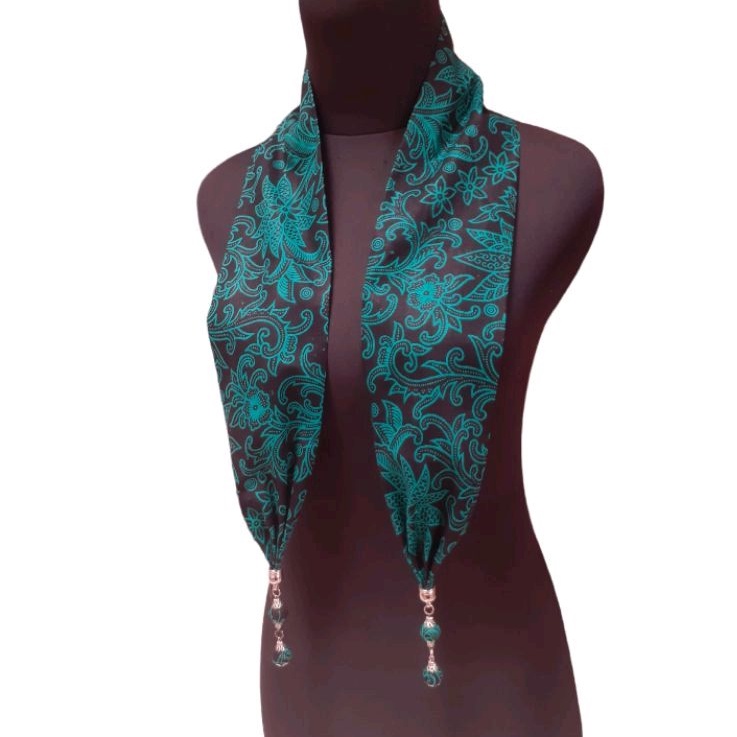 SYAL BATIK HIJAU KEMBANG || SCARF BATIK || CUKIN WANITA