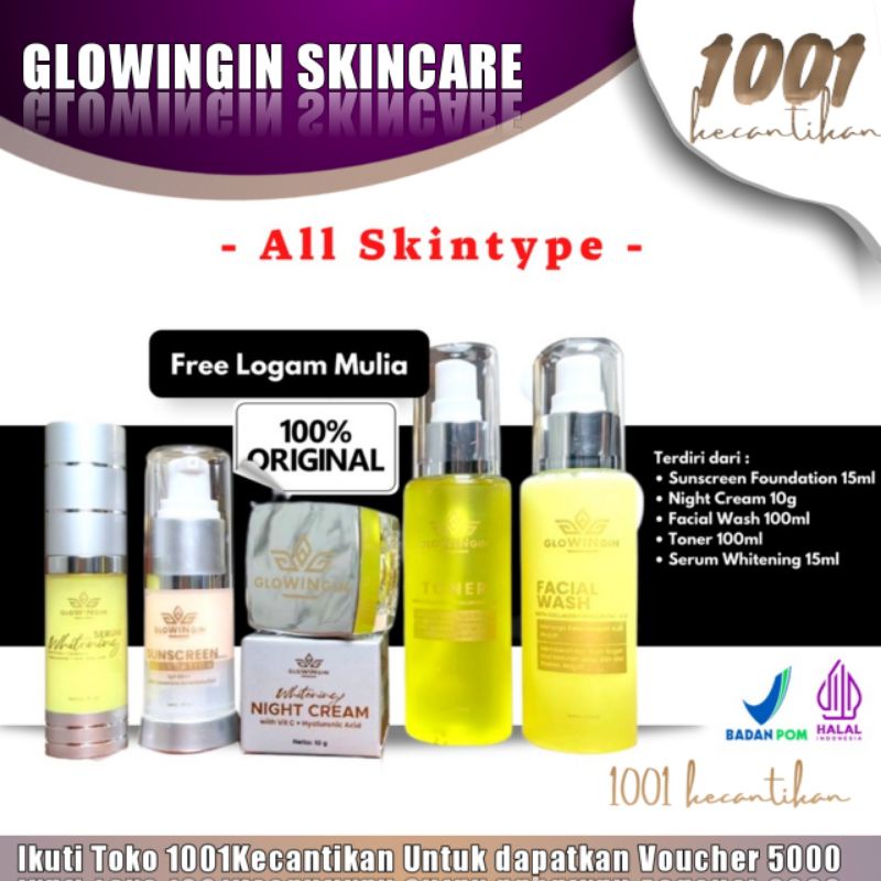 Glowingin Skincare Acne Whitening Luminous Paket Perawatan Wajah Glowingin Murah Viral Pemutih Kulit