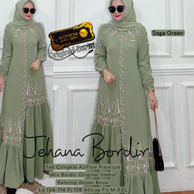 HARGA BERSAHABAT Jehana Bordir Mat Airflow Crinkle Mix Bordir Timbul Premium Original Moveon