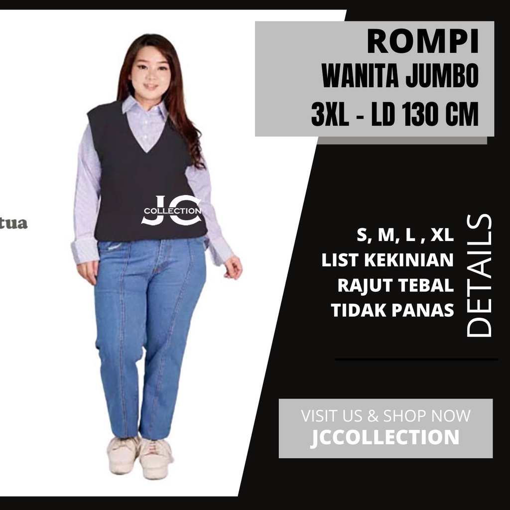 Rompi Rajut Wanita Jumbo Big Size / Oversize Women Vest