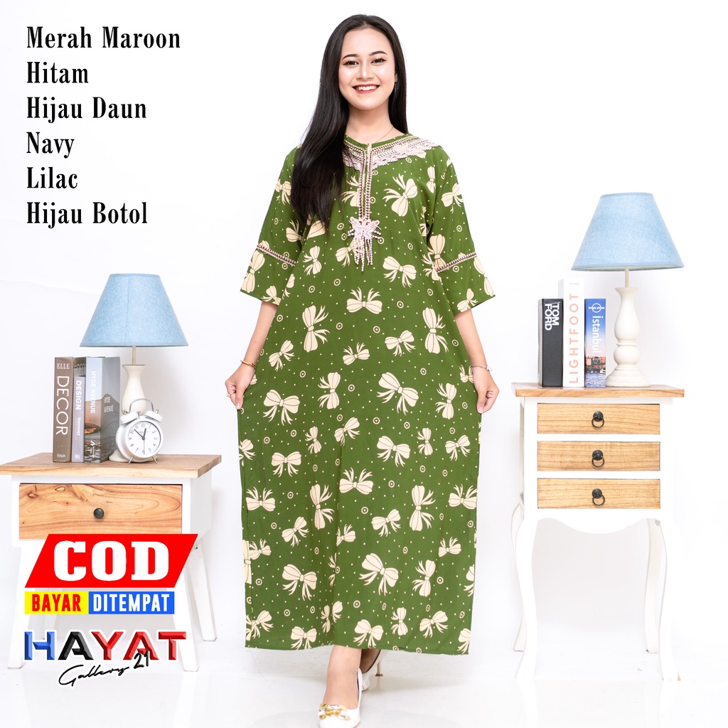 Daster Renda Sekdress Lengan 3/4 Full Motif | Daster Arab All Size