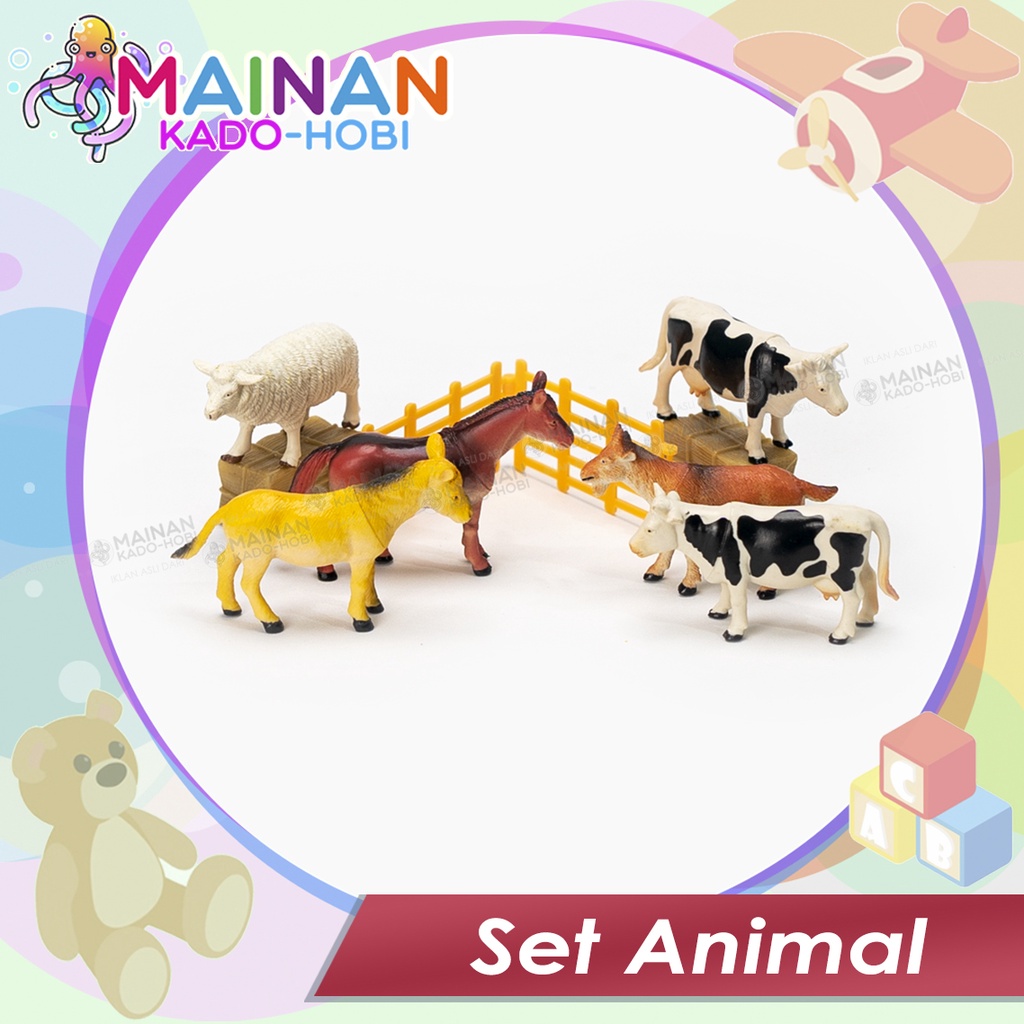 SET KADO MAINAN ANAK MINIATUR BONEKA FARM ANIMAL HEWAN BINATANG TERNAK