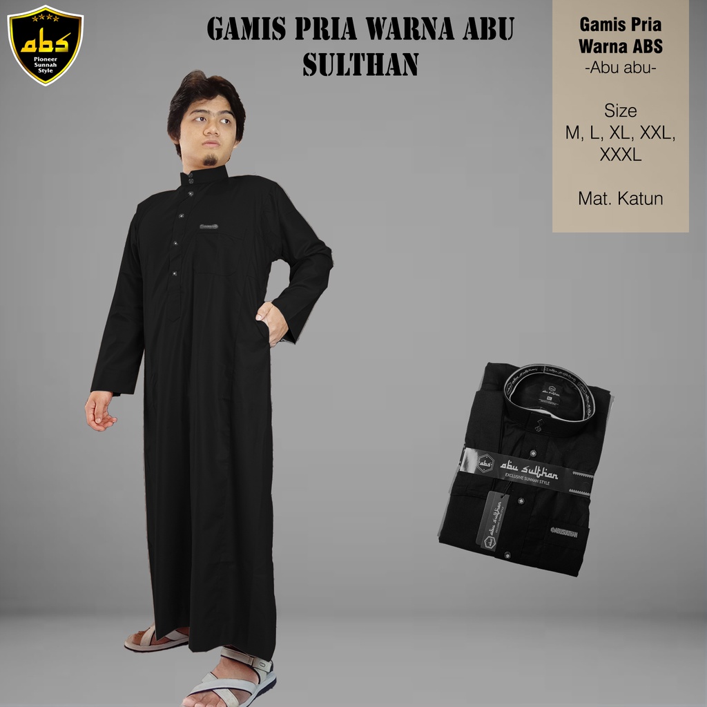 Gamis Jubah Al Haramain Abu Sulthan Pria Warna Polos Dewasa