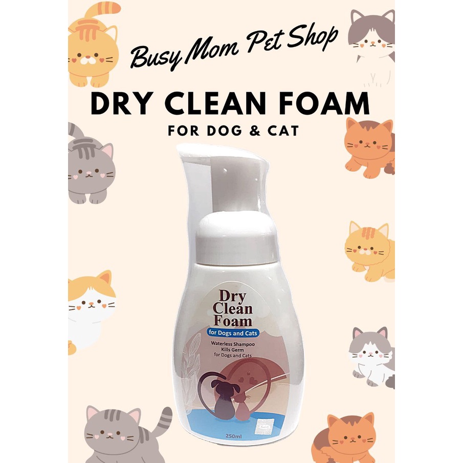 Dry Shampoo Clean Foam Bedak Shampoo Mandi Kering 250ml Anjing Kucing Puppy Dry Powder Kill Germ Waterless Shampoo Raid All 250 ml