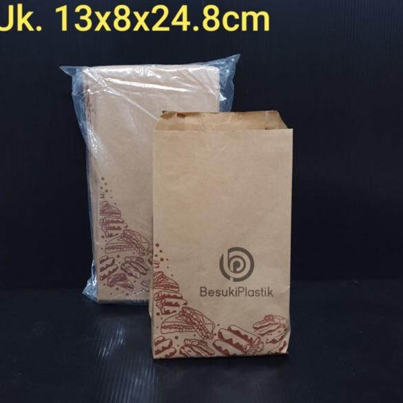 Paling Menarik PaperBag Coklat MOTIF PRINT / Kantong Coklat Makanan / Brown Kraft Paper Bag / Paper 