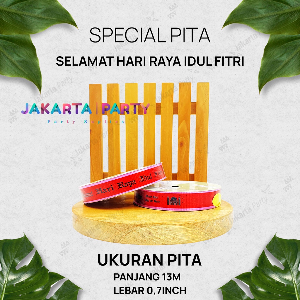 Pita Ribbon Idul Fitri / Pita Roll Selamat Hari Raya Idul Fitri Merah