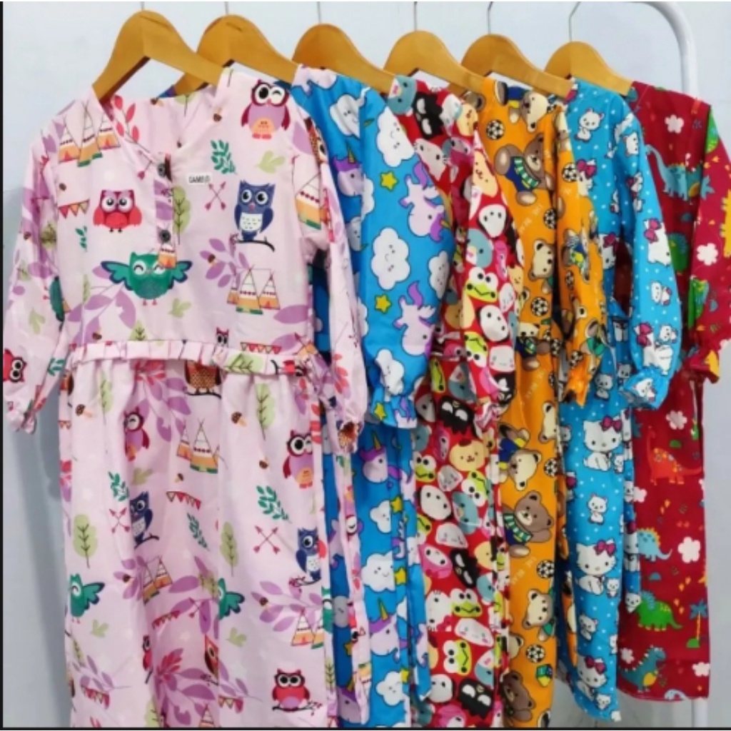 GAMIS ANAK PEREMPUAN KARAKTER 4-9 THN MOTIF