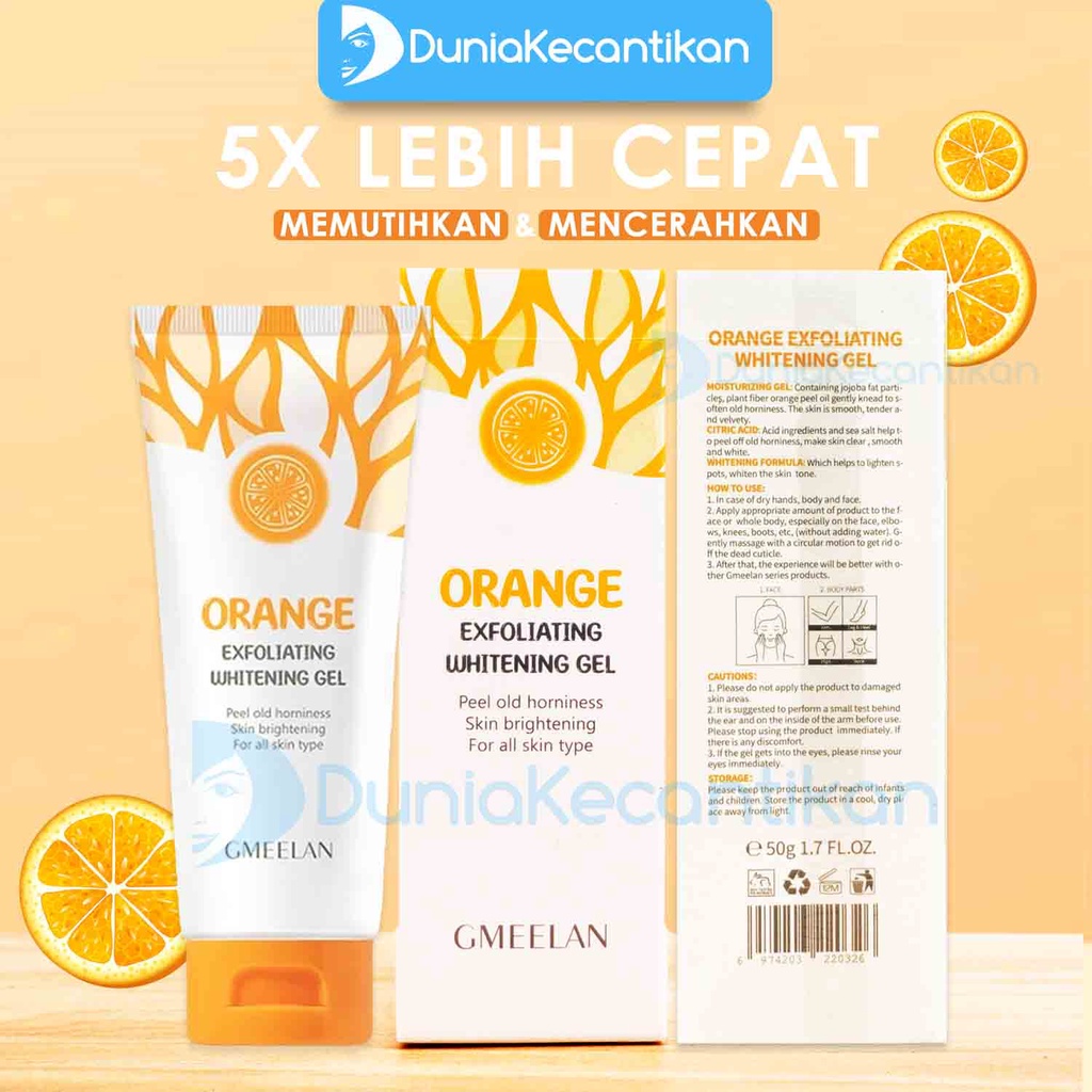 GMEELAN Orange Exfoliating Whitening Peeling Gel All in 1 Eksfoliasi Wajah Dan Badan Exfoliating Gel Mengangkat Sel Kulit Mati G meelan Face &amp; Body Scrub