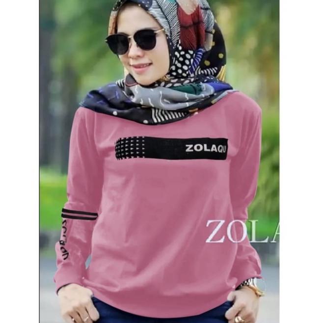 TREND Q38 bisa cod / JUMBO XXL kaos distro ZLQ ANGEL terbaru-baju wanita keren lengan panjang terlar