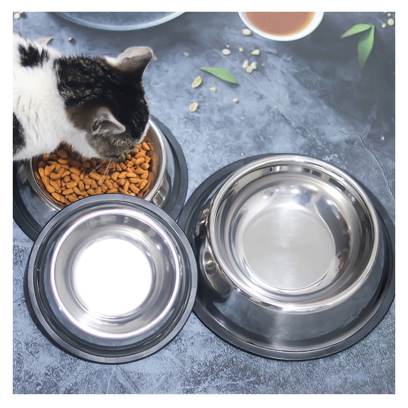 Mangkuk Stainless Kucing Anti Slip mangkok Anjing Besar Pet Bowl Hewan Wadah Tempat Makan