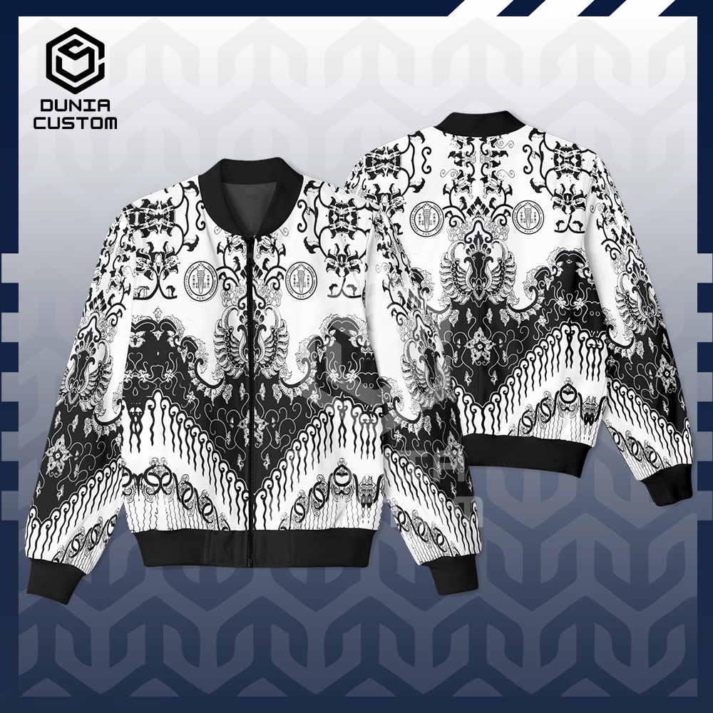 Jaket Bomber PGRI / Jaket Pria Motif Batik PGRI Fullprint