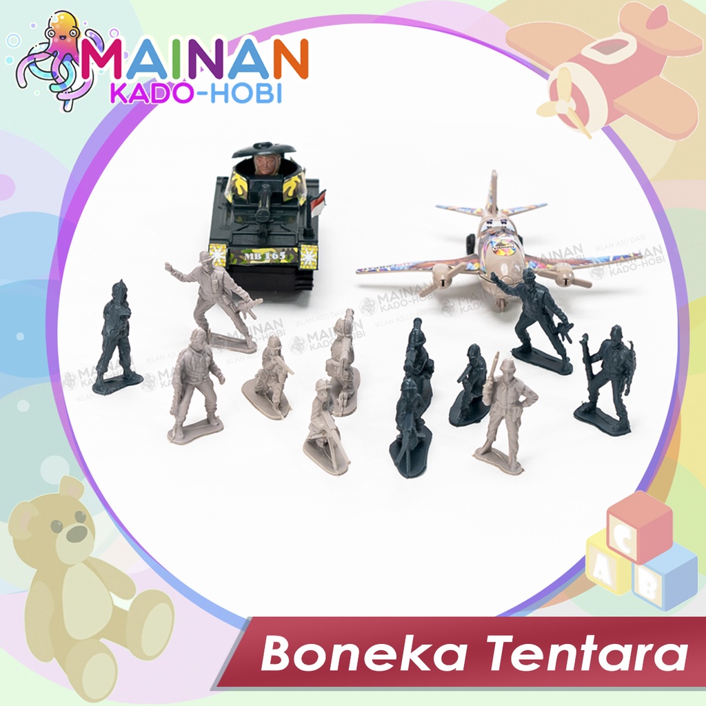 MAINAN EDUKASI ANAK MINIATUR SOLDIERS TENTARA AIR FORCE PESAWAT TEMPUR MOBIL TANK