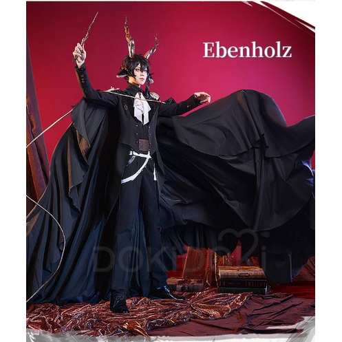 Game Arknights Ebenholz Cosplay Wig Costume Game Arknights Cosplay Ebenholz Cosplay Costume Black Suit