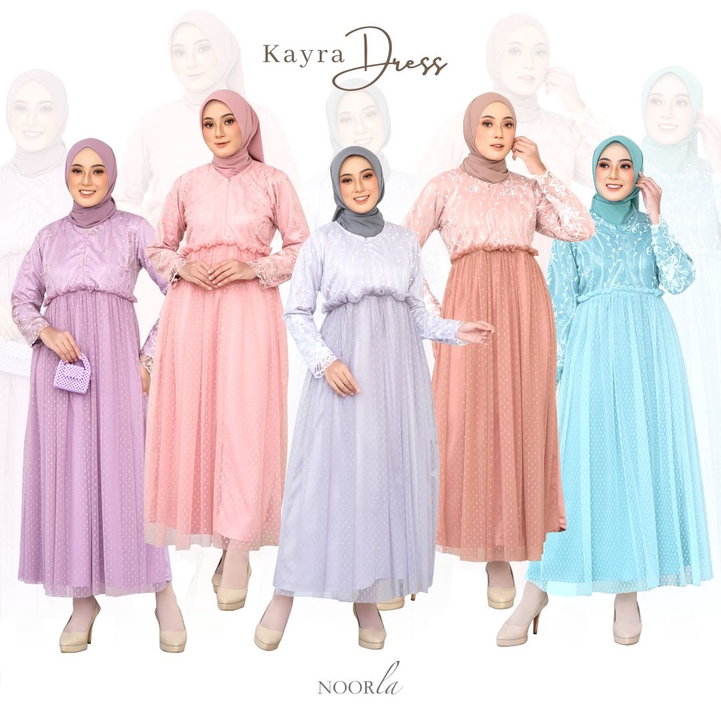 NOORLA - KYRA DRESS / MAXI DRESS GAMIS AKAR DOT FASHION MUSLIM