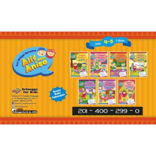 Erlangga For Kids - Paket Belajar Bersama Alif & Anisa Belajar Calistung 4-5TH