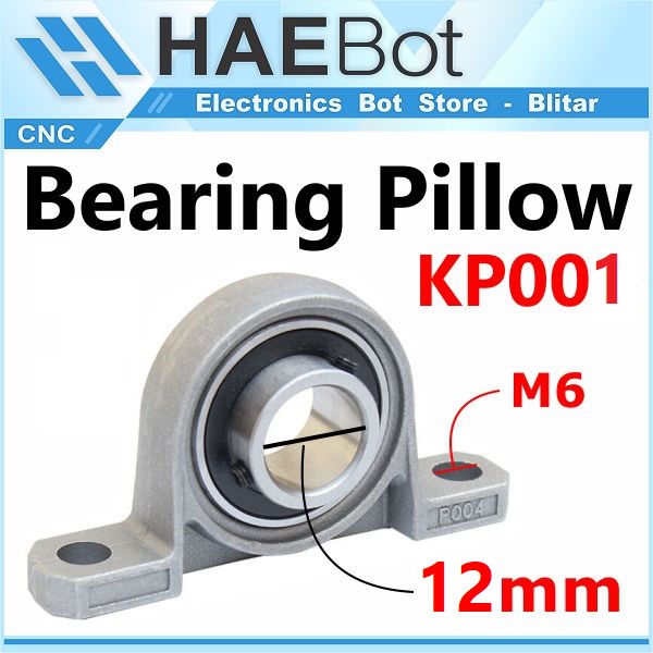 [HAEBOT] Bearing Pillow Block KP001 12mm Bracket Holder Shaft LeadScrew CNC 3D Printer Ball Threaded Rod As Besi Mekanik Screw Horizontal