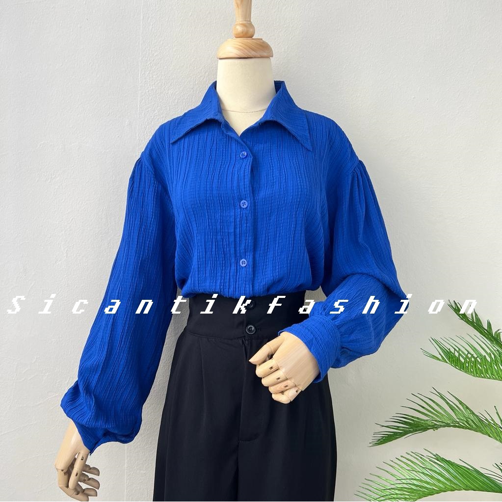 Kemeja Blouse wanita Lady Crush  / Kemeja Polos Lengan panjang / Kemeja Oversize Lady Crush