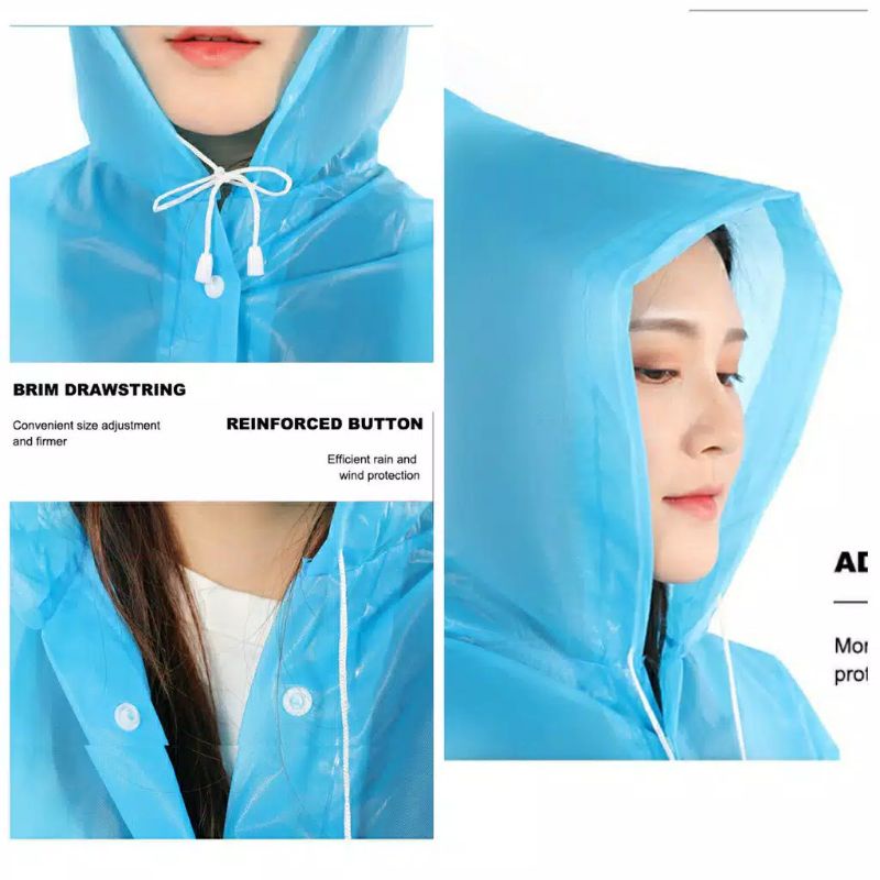 T&amp;Y Jas Hujan Dewasa Karakter Hoodie Polos EVA RAINCOAT Lengan Polos Jas Hujan Dewasa Warna Mantel Jas Hujan murah Import Berkualitas