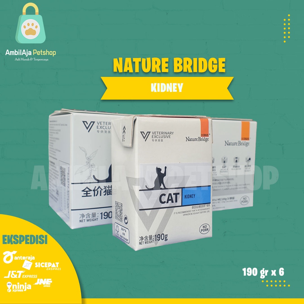 Makanan Kucing Nature Bridge Cat Kidney isi 6 x 190g